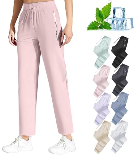 Comfiy Fit Pants for Women Over 50,Stretchacitve - Women's Ultra Stretch Ice Silk Comfort Casual Pants