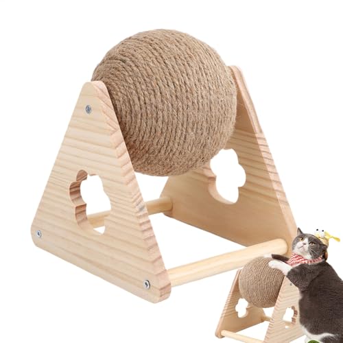Bola rascadora para gatos giratoria con soporte estable para ejercicio interior 7