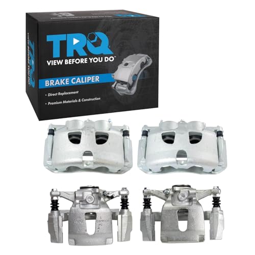 Image of TRQ Front and Rear Brake Caliper Set Zinc Coated Brackets Compatible with 2015-2018 Ford F 150