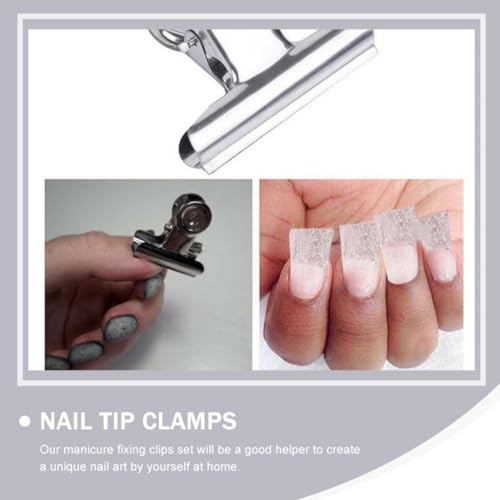 12 clips profesionales para uñas de metal miniatura 6