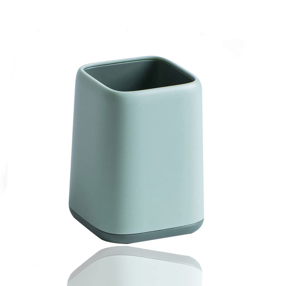 Desk Pencil Cup Stand Two-Tone Pencil Cup Pot Desk Pen Holder Organizer Makeup Brush Holder for Student Kids Girls Boys (Light Green)