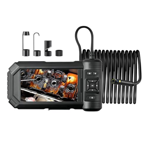 Dioche Endoscope Camera, Endoscope Inspection Camera Endoscope Endoscope Camera with Light IP67 Waterproof Snake Camera for Home Pipe, Engine (Dual Lens 2)