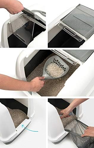 Catit Hooded Cat Pan, Grey, 57 x 46.5 x 39 cm (L x H x W)