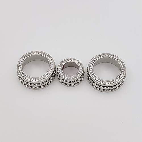 Crystal 3Pcs/Set Volume Knob + Auto Air Condition Knob Circle Cover Trim Decoration for BMW 1 2 3 3GT 4 Series X1 New 3Series (Silver)