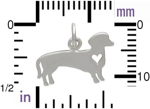 MOM & THREE DAUGHTERS Dachshund Charm Necklace | 18" Chain | Dog Jewelry for Women | Dog Best Friend Necklace | Gifts for Dachshund Owners