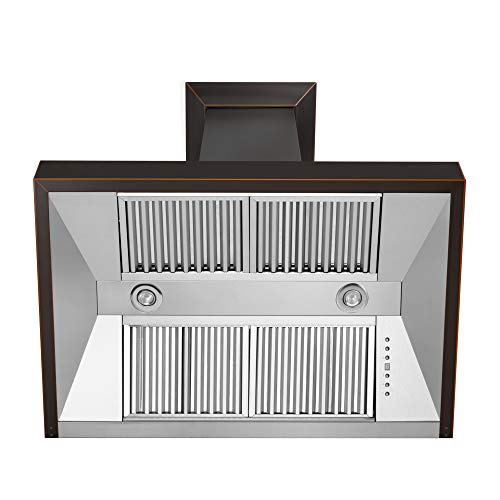 ZLINE 36" Designer Series Oil-Rubbed Bronze Ducted Wall Range Hood (8632B-36)