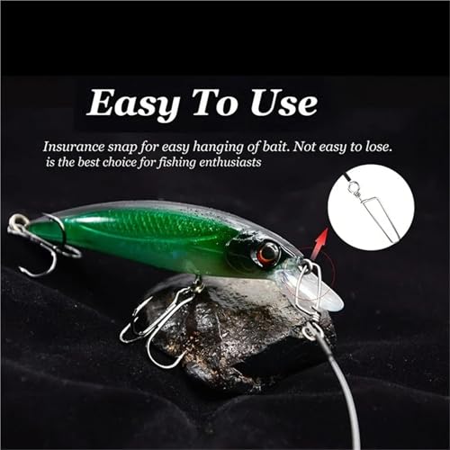 Mosquetones para pesca fluorocarbono 24 piezas 20-60LB miniatura 4