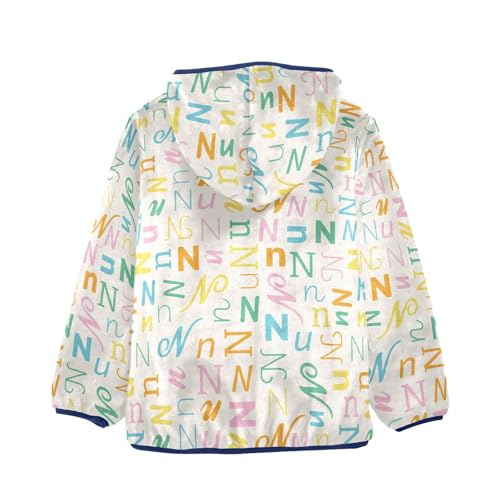 Letter N Girls Fleece Jacket Girls Fall Jacket Girls Zip Up Hoodie Girls Sherpa Jacket 2-10T2