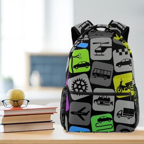 Sac à dos d'école multicolore pour ordi et voyage ado 29x20x40cm - 5