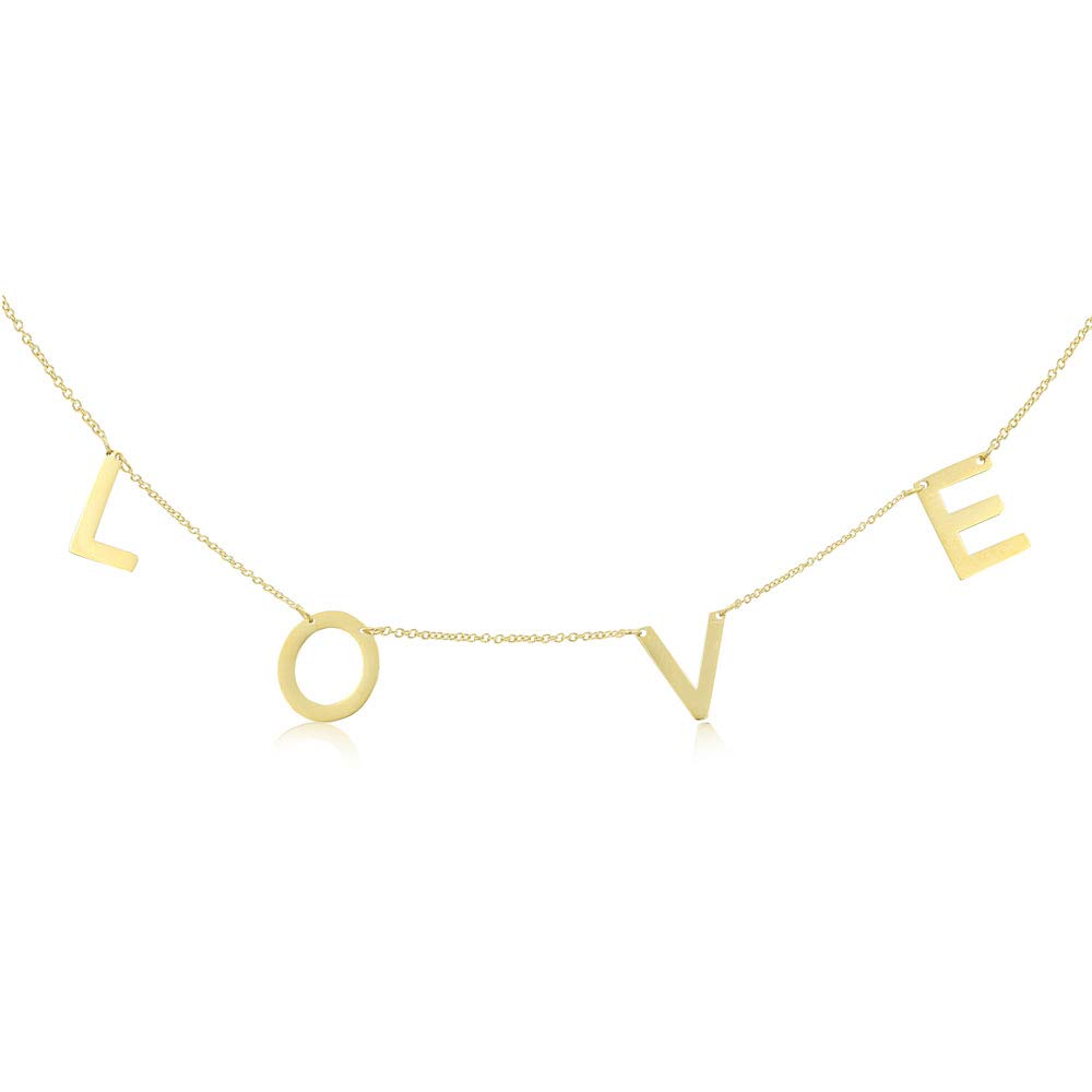 Joy and Rachel IPG Gold Plated Plain Love High Polished Stainless Steel Collar Necklace Length16,17,18