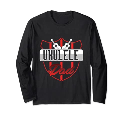 Ukulele Dad Uke Guitar Acoustic Hawaiian Musician Hawaii Long Sleeve T-Shirt, Black