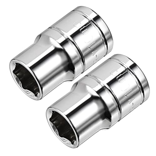 Image of TA-VIGOR 2Pcs 3/8-Inch Drive 10mm 6-Point Shallow Socket, Metric, Cr-V Drive Socket for Auto Repairing and Household