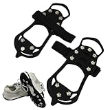 yupeuooe Garras De Nieve - 1 Par 10 Dientes Crampones Ligeros para Senderismo | Puntas De Senderismo Tracción En Hielo para Calzado - para Aventura Invernal Trabajo Exterior Correr Desplazamiento