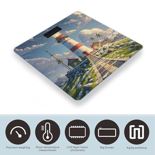 Báscula Digital de Baño con Plataforma Amplia y Pantalla LCD miniatura 3
