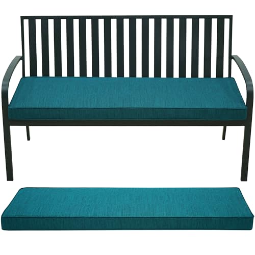 AONETOZ Outdoor Bench Cushion,Olefin Fabric Bench pad for Outdoor Furniture with Removable Cover,Rain-Proof and Fade Resistant for Garden Settee Porch Pads with Ties,42 x 18/48 x 18/59 x 18inch