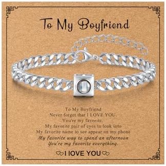 Gamtic Personalized Bracelet with Picture Inside Custom Photo Projection Bracelets 6.3