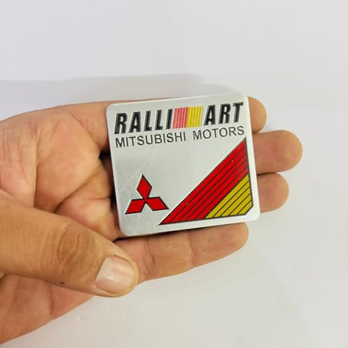 Image of Emblems for Car & Bike Metal Lo.go and Grill Me.tal Lo.go, Auto Accessories for Car Emblem 3D Badge Auto Racing Sport Sticker Grand Tourer Decal. (Square RALLIART Sticker)