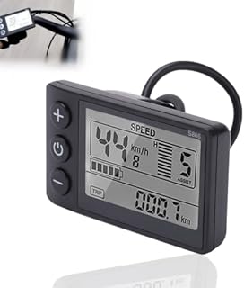 SUNGOOYUE S866 Electric Bicycle LCD Display Meter Panel, 24V 36V 48V E-Bike Display Meter Control Panel with Waterproof Plug