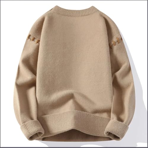 Men's and Women's Knitted Sweaters, Casual and Warm, Round-Neck Solid Color Knitted Pullovers3