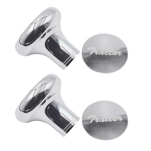 WOTUPHJI Upgrade Air Brake Knobs for Tractor/Trailer - Air Valve Knobs Compatible Kenworth T680 Peterbilt 379 389 579 Freightliner, Made from Aluminum (2PCS)