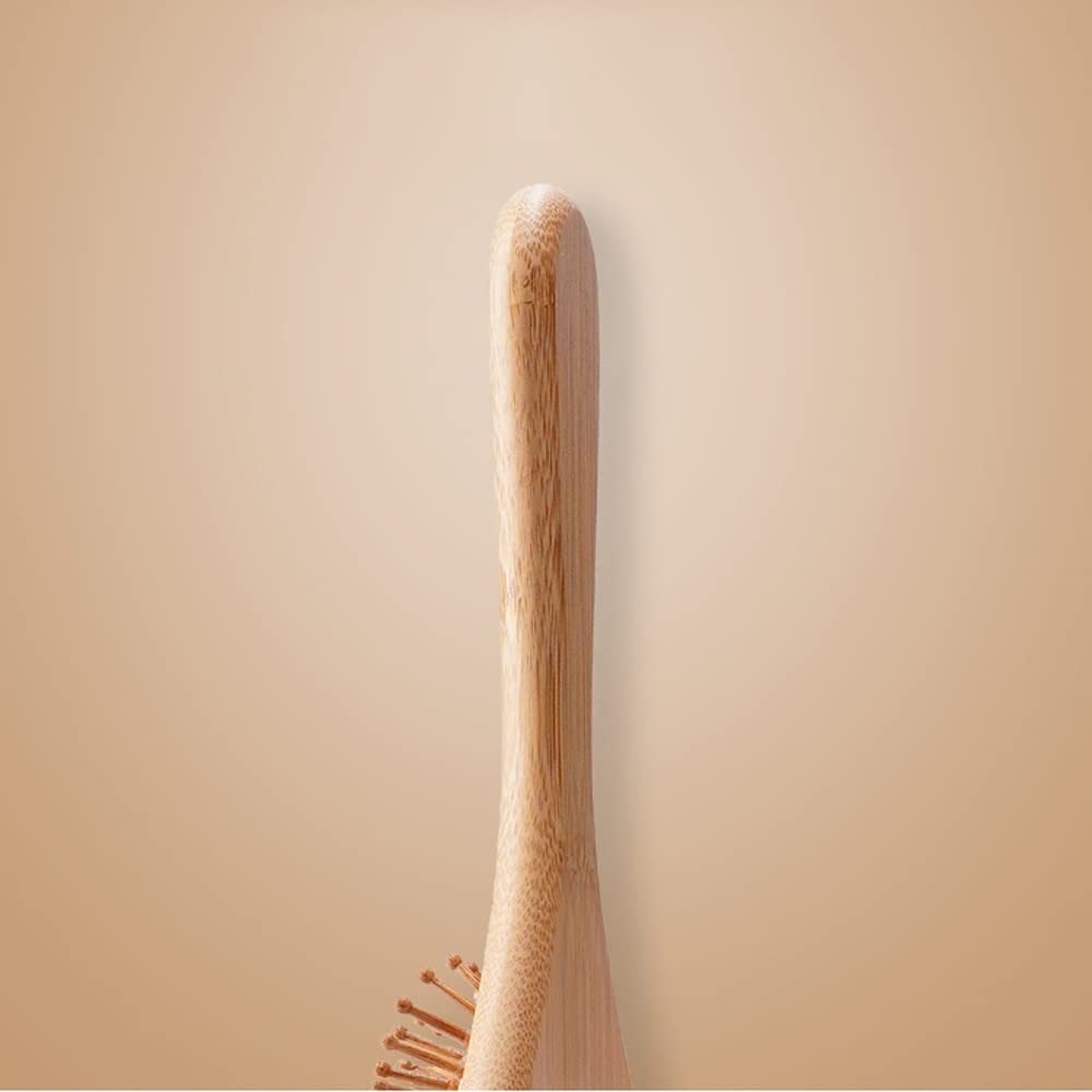 Cepillo for el cabello, peines de bambú de madera natural (rectángulo + ovalado) Cerdas de bambú Cepillo for desenredar el cabello for mujeres, hombres Reduce el encrespamiento, masajea el cuero cabel