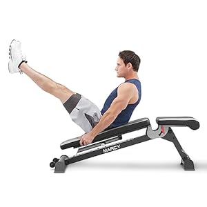 Marcy Foldable Adjustable Utility Weight Bench, Strength Training Home Gym for Full Body Workout