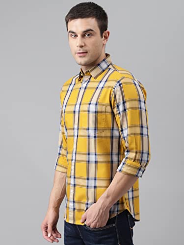 Image of Dennis Lingo Men's Checkered Slim Fit Cotton Casual Shirt