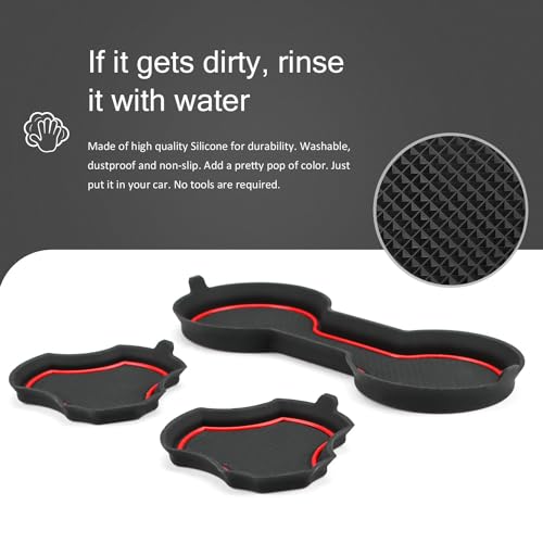 Inserciones para porta vasos de silicón rojo para Chevy Blazer miniatura 6