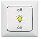 Symbol Aufkleber Licht on off, Abziehbild (RMP13/1) (gelb - schwarz auf transparenter Folie, 1,5 cm)