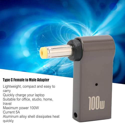 Image of Tobo USB C vers DC 100 W Type C, Coude a 90 Degres Type C Femelle vers DC 4,8 Mm X 1,7 Mm Adapter Male PD, 4,8 Mm X 1,7 Mm TD-1257CC