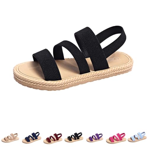 Women's Flat Platform Sandals Open Toe Ankle Strap Casual Wedges Sandals Comfortable Slip On High Top Slippers for Women2