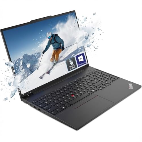 Image of Lenovo ThinkPad E16 Gen 2 16-Inch IPS WUXGA Touchscreen Laptop, Intel Ultra 7 155H 16-Core, 16GB DDR5 RAM, 512GB SSD, Win10 Pro, Thunderbolt 4, Wi-Fi 6, HD Camera, Office 2024 Professional Plus