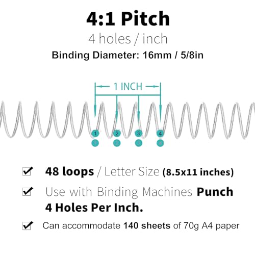 Capacidade em espiral de 16 mm de alta capacidade 140 Capacidade A4 Bobina de ligação em espiral par