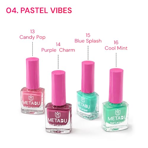 Image of 4 in 1 Glow & Go Nail Lacquer Kit | Nail Polish Set For Women, Travel-Friendly | Glossy Finish, Rich Pigment & Quick Dry Formula Nail Paint | Smooth Application - Shades Pastel Vibes 04