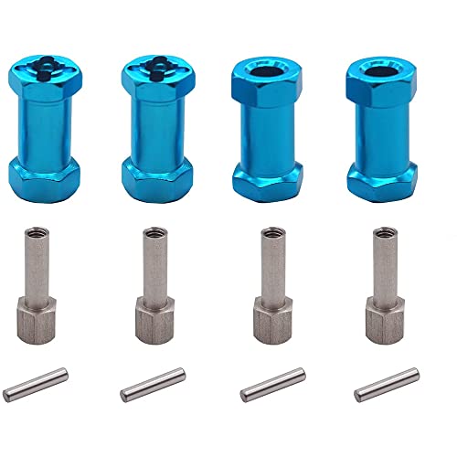 CENPEK 4er Pack RC Spurverbreiterungen 12mm Hex Drive Naben Combiner Coupler Aluminium 25mm Offset Verlängerung für 1/10 RC Crawler Autoteile-Blau