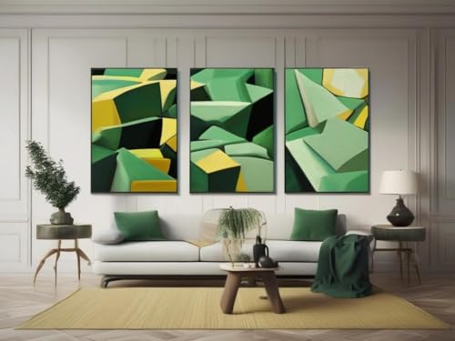 Pablo Picasso Green Sea Rocks wall art triptyque toile et affiche A4