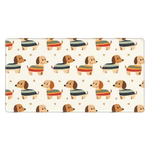 Tapis de bureau en caoutchouc teckel stable pour ordinateur