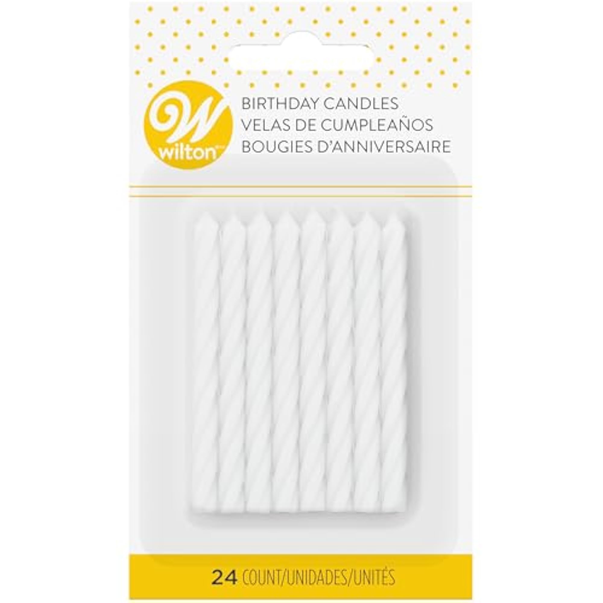 White Birthday Candles, 24-Pack