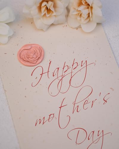 Romantic Heart-Shaped Rose Wax Seal Stamp – Vintage Floral Embossed Brass Head with Wooden Handle – Ideal for Invitations, Envelopes, Wedding Seals, Gift Wrapping, Scrapbooking