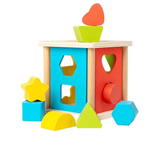Caixa classificadora de formas de | Balde Classificador de Formas - Blocos para crianças incluem 8 f