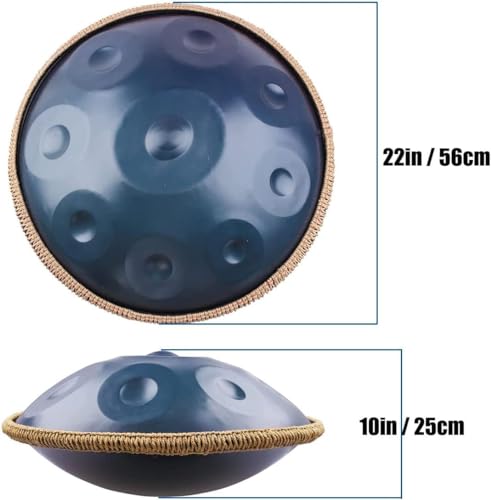 Handpan Drum Harmónico de aço inoxidável 9/10/12 notas e 22 polegadas com saco macio de tansporte, p