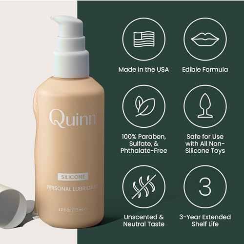 Quinn Wellness 4oz Silicone-Based Personal Lube, Organic Hypoallergenic & Hydrating Lubricant for Her, Him & Couples, Unscented Moisturizing Lubrication - Image 4