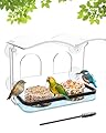 COJOSQC Window Bird Feeder with Strong Suction Cups, Clear Acrylic Design for Close-Up Bird Watching, Durable, Weatherproof, Easy to Install, Large Seed Tray, Drain Holes to Keep Food Dry, For Outdoor