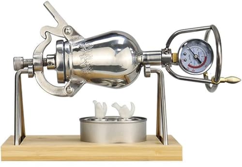 Presión Palomitero China, 304 Acero Inoxidable MáQuina para Hacer Palomitas de MaíZ Con bolsa de Algodón y Manómetro para Reuniones Familiares y Acampadas(268ml)