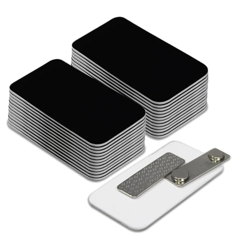 Black Name Tag Blanks – 25 Pack, 1.5