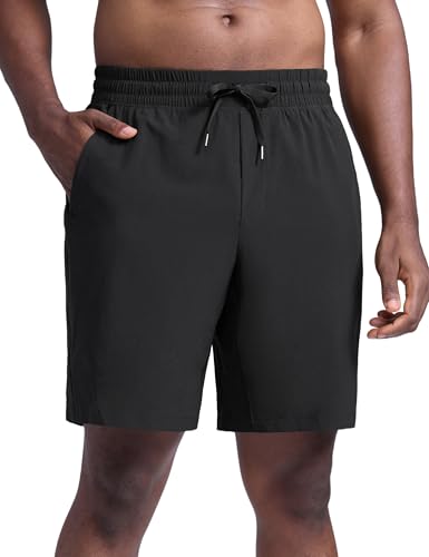 CRZ YOGA Men's Linerless Workout Shorts - 9'' Quick Dry for Running Sports Athletic Gym with Pockets