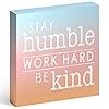 Barnyard Designs Wooden Box Sign Motivational Desk Decor for Women Office Bathroom Shelf Decoration Inspirational Desk Decor Humble Kind