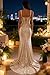 Djqpi Gold Sparkly Prom Dresses 2026 Square Neck Mermaid Bodycon Long Formal Dress for Teens Ball Gowns Size 0