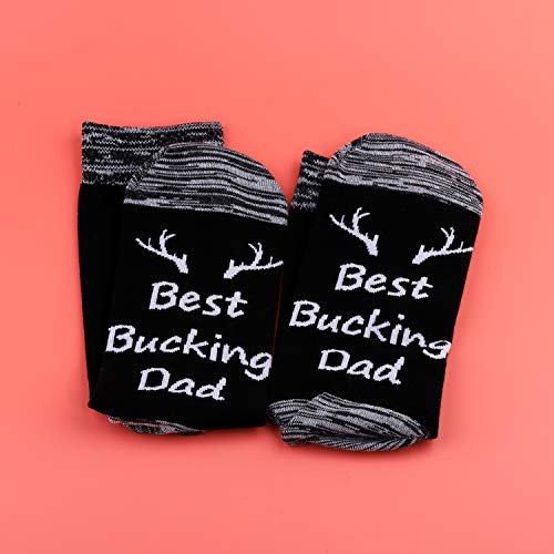 LEVLO Dad Sock Gift Hunting Season Gifts Best Bucking Dad/Grandpa Socks for Husband Father Papa Socks Deer Gift3