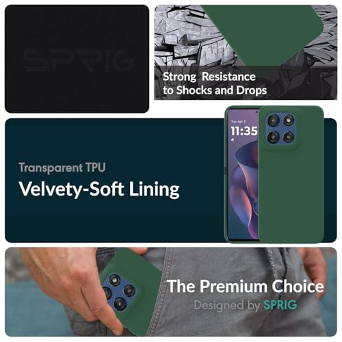 Image of SPRIG Compatible with Moto Edge 60 Stylus Premium SilkTone Back Cover Drop Tested Shock Proof Mobile Case for Men, Women, Boys and Girls with Camera Protection (Green)